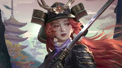 日本古代女武士，拿着武士刀的女战士帅气电脑壁纸