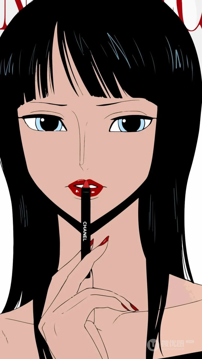 性感的海贼王女性角色手绘线条手机背景图片