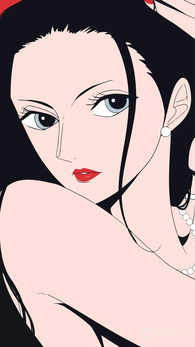 性感的海贼王女性角色手绘线条手机背景图片