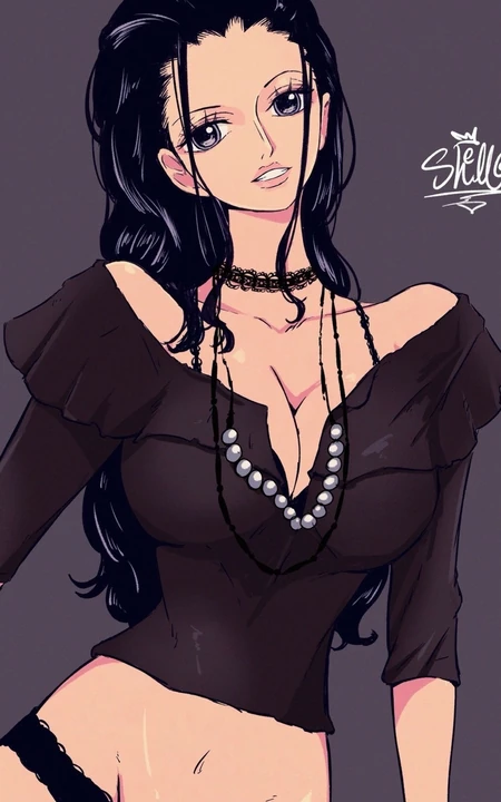 海贼王人物妮可&middot;罗宾高清手绘创意手机壁纸