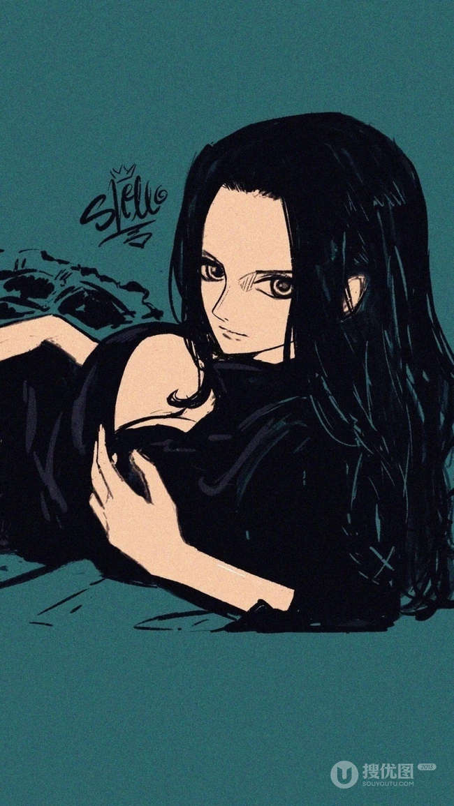 海贼王人物妮可&middot;罗宾高清手绘创意手机壁纸