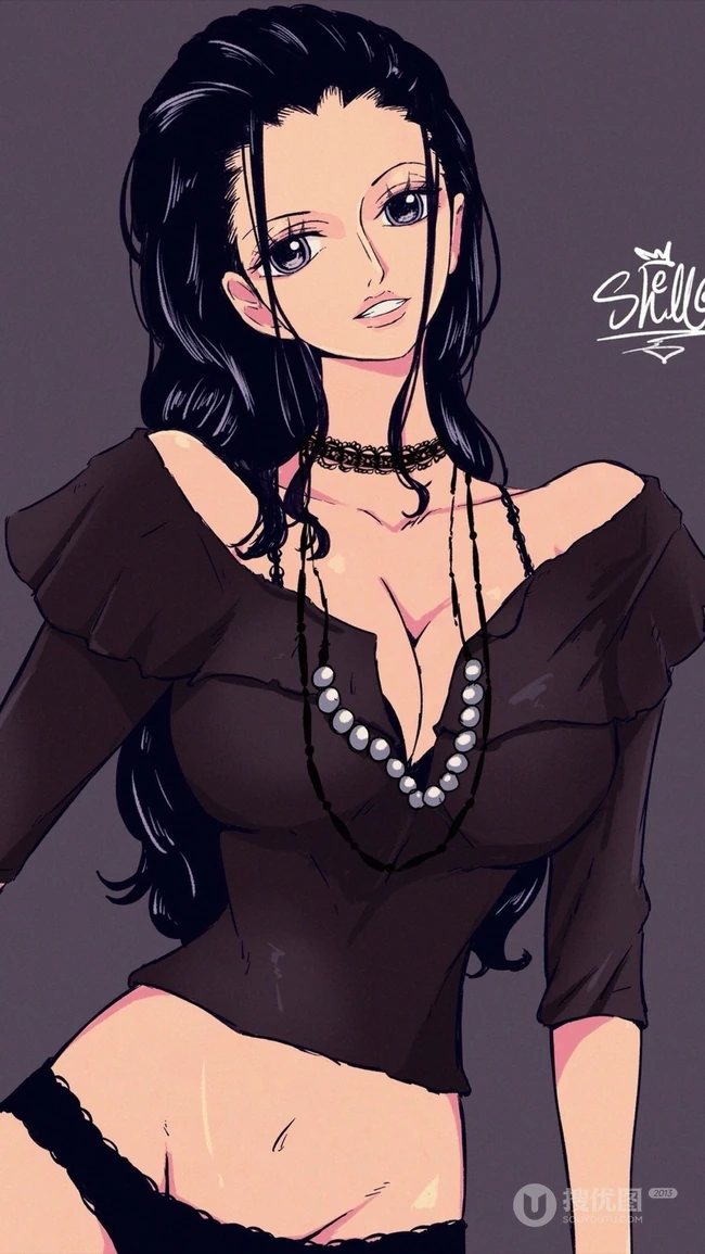 海贼王人物妮可&middot;罗宾高清手绘创意手机壁纸