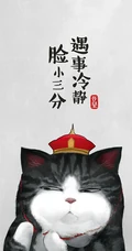 萌萌的油墨猫咪励志文字配图非主流手机壁纸