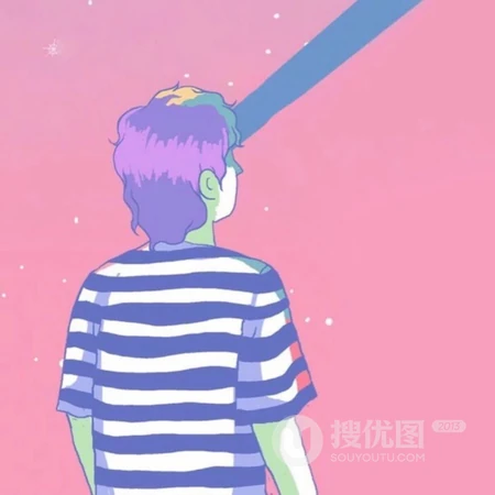 萌萌的卡通小人情侣一人一半搞怪打趣头像