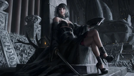 插画师Z.W. Gu手绘女侠客，女剑士系列壁纸图片高清4K