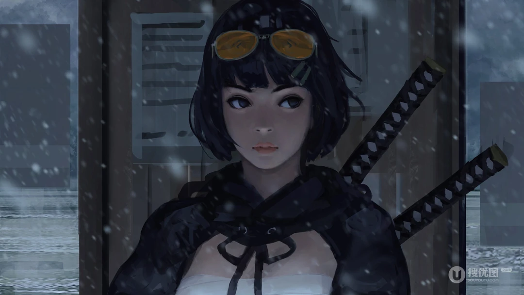 插画师Z.W. Gu手绘女侠客，女剑士系列壁纸图片高清4K