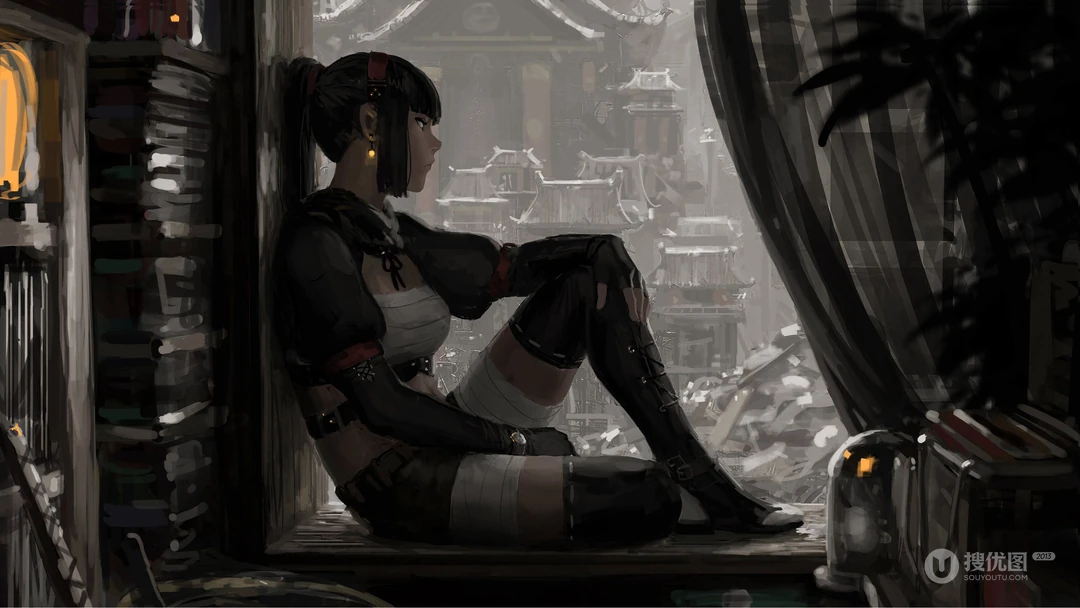 插画师Z.W. Gu手绘女侠客，女剑士系列壁纸图片高清4K