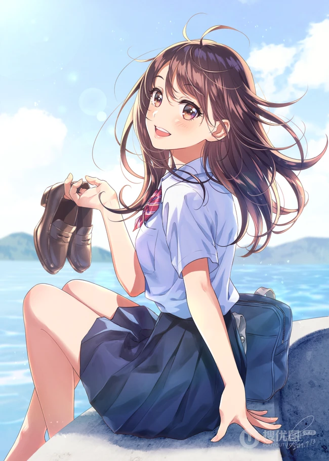 青春，活力，热情，朝气动漫少女，绘画师森倉円作品图片集