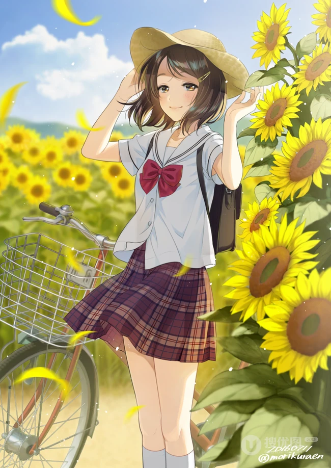 青春，活力，热情，朝气动漫少女，绘画师森倉円作品图片集