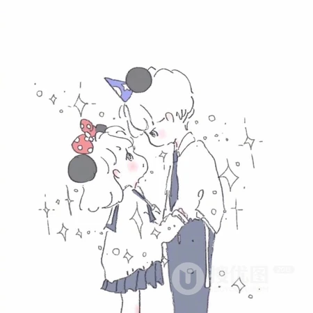 搞笑的漫画至尊宝和紫霞仙子，搞笑的卡通鹅情侣一人一半头像