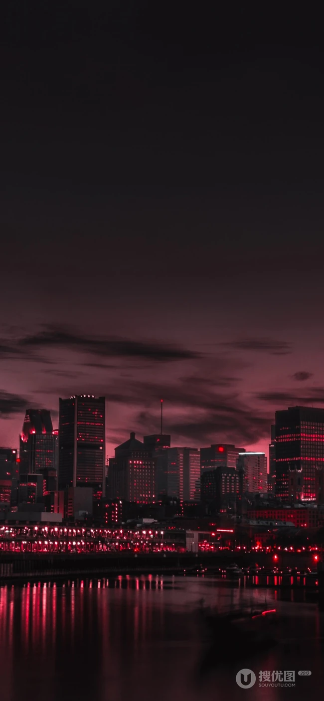 繁华城市夜景，夜间的城市街道井盖手机壁纸图片