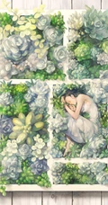 飘逸梦幻水彩风格CG插画美图，日本画师よしおか的作品