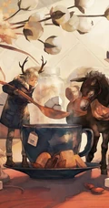 飘逸梦幻水彩风格CG插画美图，日本画师よしおか的作品