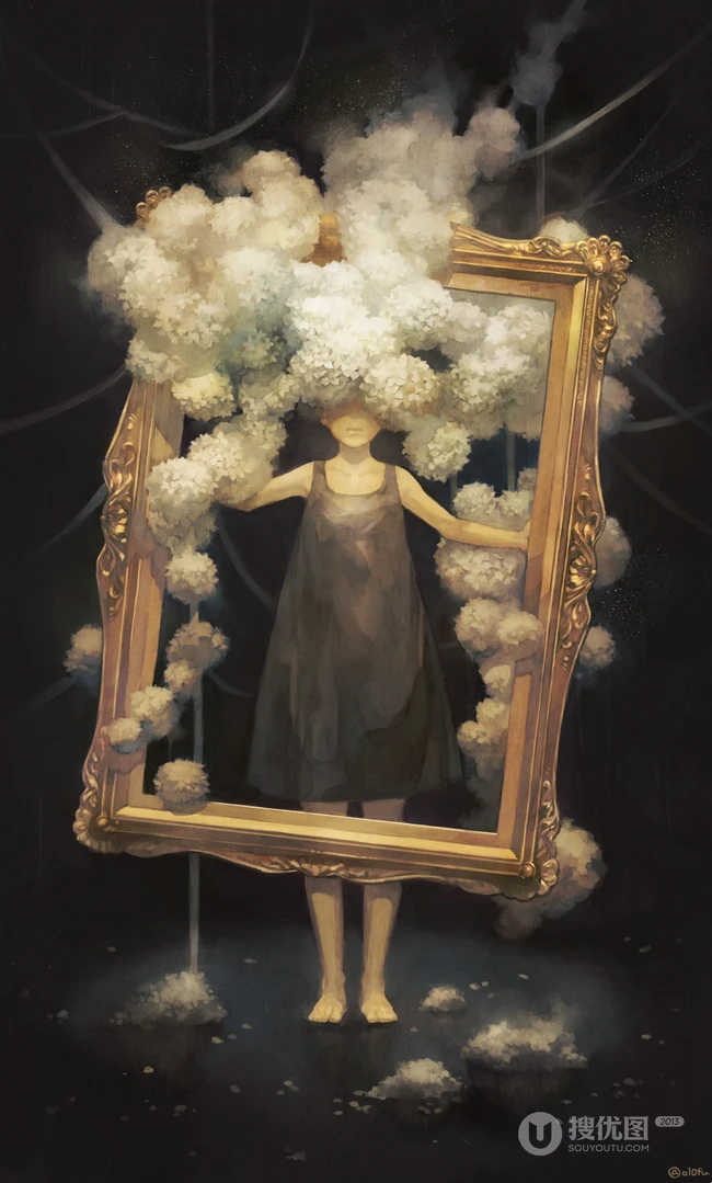 飘逸梦幻水彩风格CG插画美图，日本画师よしおか的作品