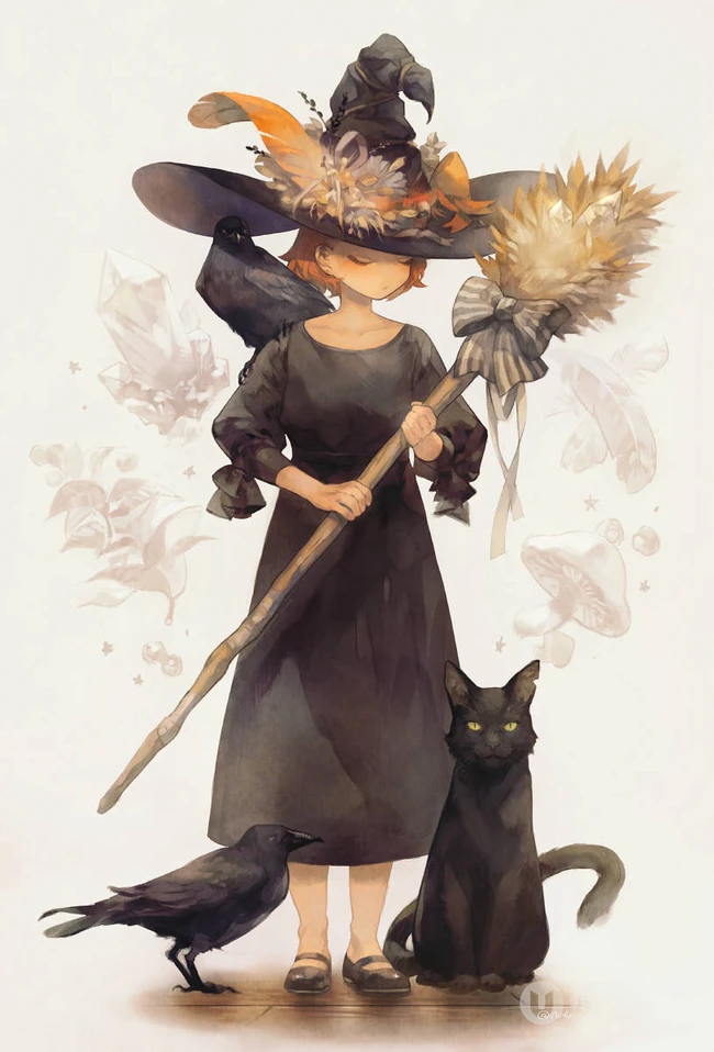 飘逸梦幻水彩风格CG插画美图，日本画师よしおか的作品