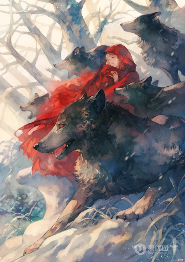 飘逸梦幻水彩风格CG插画美图，日本画师よしおか的作品