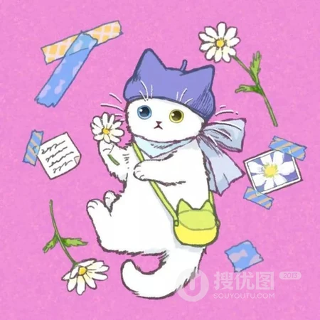 卡通猫咪手绘可爱头像4月10日推荐