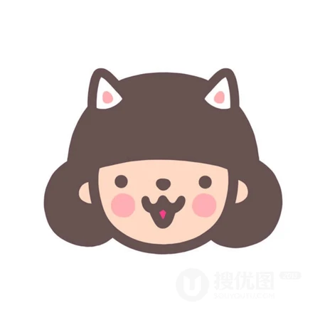 手绘可爱的短发齐刘海小女生头像图片
