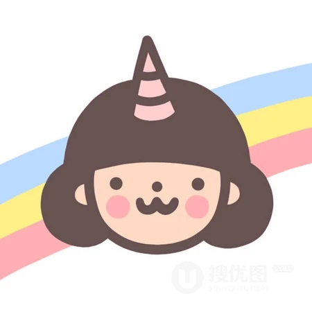 手绘可爱的短发齐刘海小女生头像图片