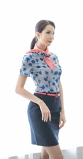 气质时尚空姐制服装女生轻熟端雅制服与袜装室内写真图片