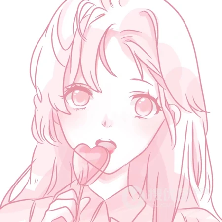 粉色线条手绘线条二次元可爱女生和平精英开黑头像4月11日推荐二