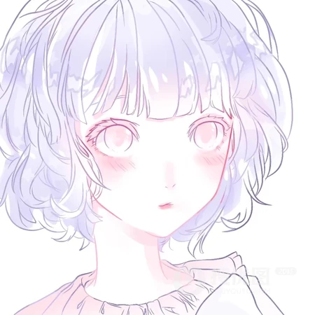 紫色线条创意手绘二次元女生简洁开黑头像4月11日开黑头像推荐三