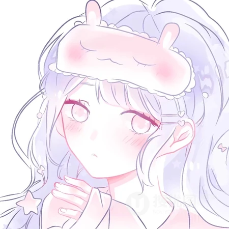 紫色线条创意手绘二次元女生简洁开黑头像4月11日开黑头像推荐三