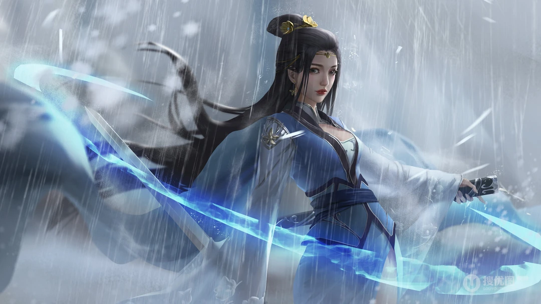 女法师，剑客手绘动漫插画高清电脑壁纸