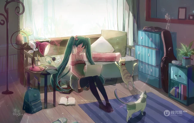 二次元女生初音未来唯美插画图片鉴赏4月11日