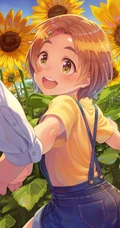 唯美的二次元向日葵少女动漫图片