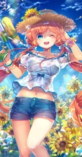 唯美的二次元向日葵少女动漫图片