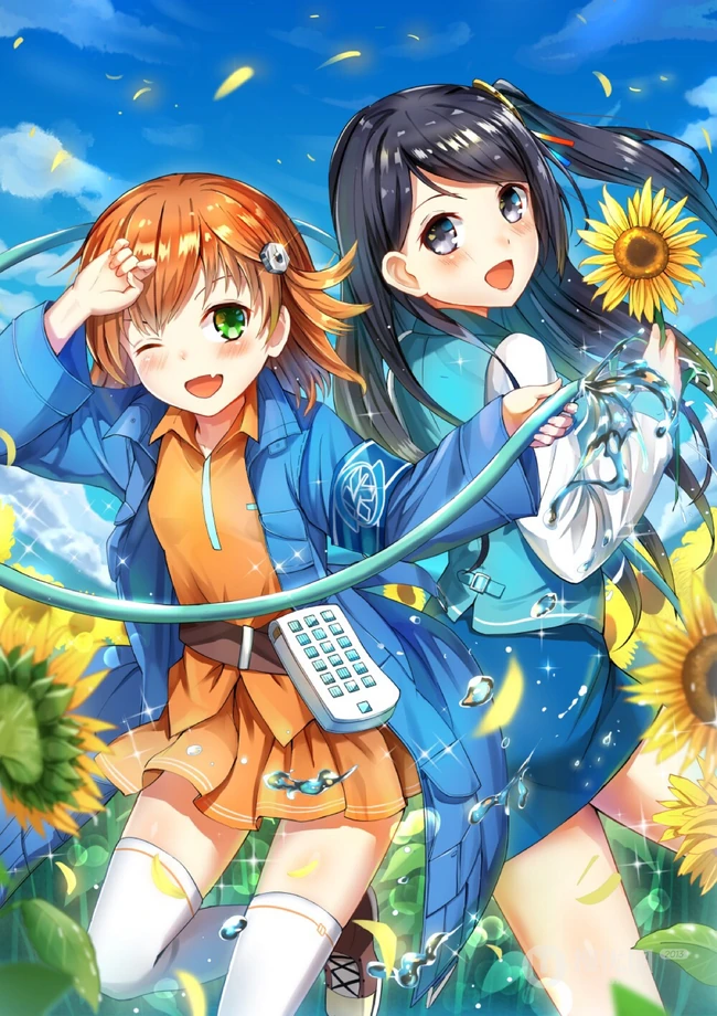 唯美的二次元向日葵少女动漫图片