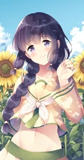 唯美的二次元向日葵少女动漫图片