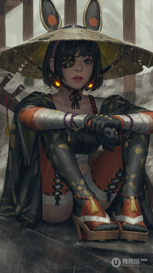 画师ZWGu女武士，侠客插画作品手机壁纸