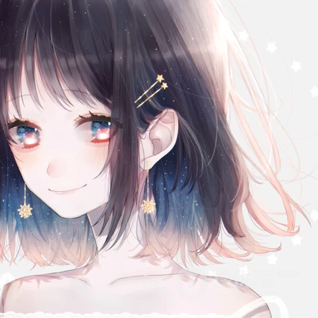 短发唯美的动漫少女头像