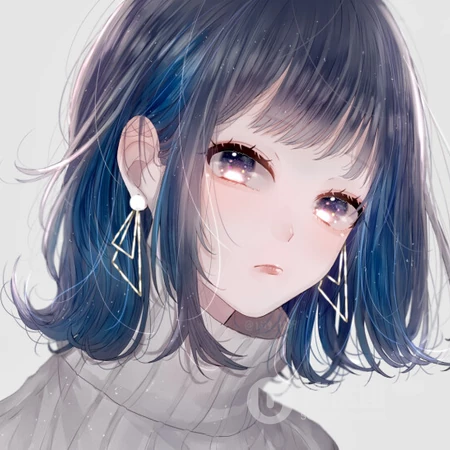 短发唯美的动漫少女头像