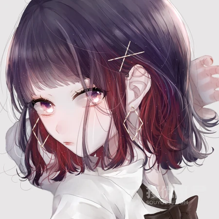短发唯美的动漫少女头像