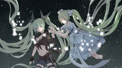 日本动漫虚拟人物初音未来创意炫彩桌面壁纸