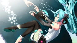 日本动漫虚拟人物初音未来创意炫彩桌面壁纸