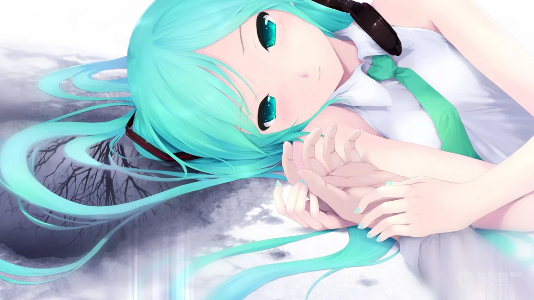 日本动漫虚拟人物初音未来创意炫彩桌面壁纸