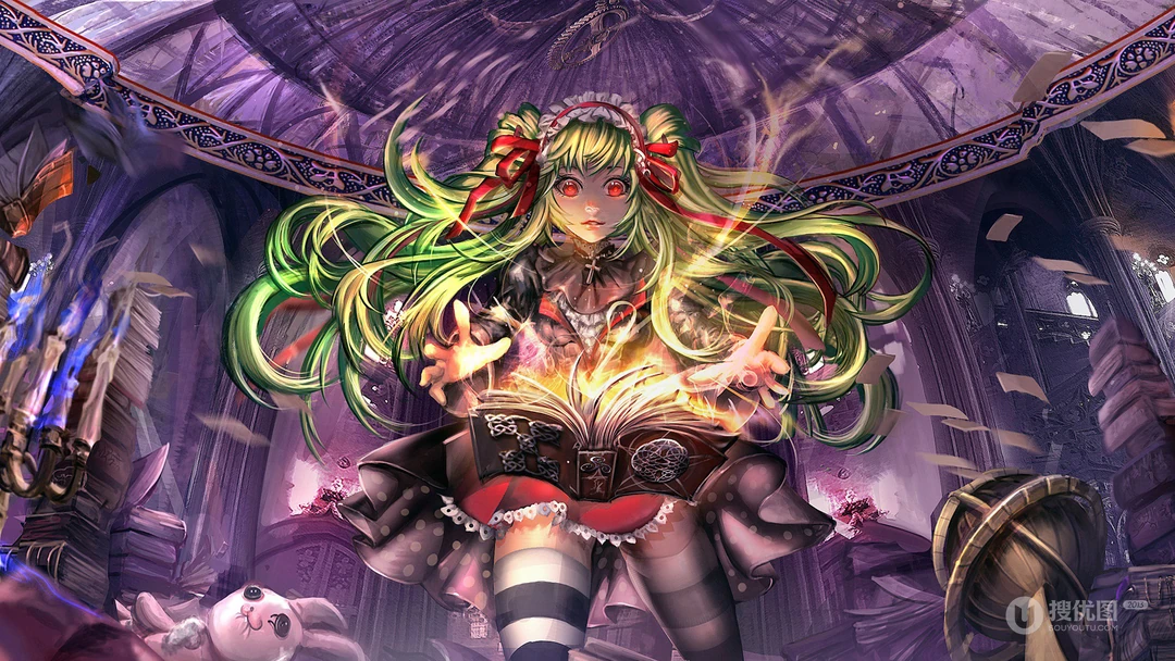 日本动漫虚拟人物初音未来创意炫彩桌面壁纸