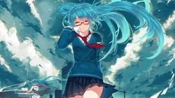 日本动漫虚拟人物初音未来创意炫彩桌面壁纸