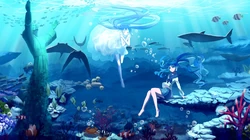 日本动漫虚拟人物初音未来创意炫彩桌面壁纸