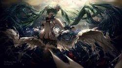 日本动漫虚拟人物初音未来创意炫彩桌面壁纸