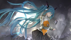 日本动漫虚拟人物初音未来创意炫彩桌面壁纸