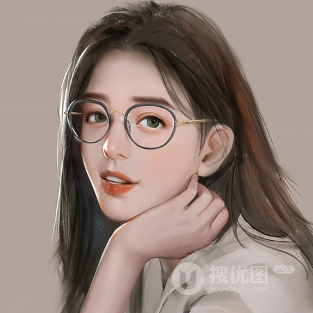 手绘少女油彩高逼真头像图片
