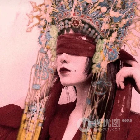 穿古代新娘装的古风女生QQ头像