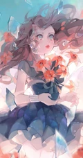 插画师动漫女性角色手绘图片，画面太唯美