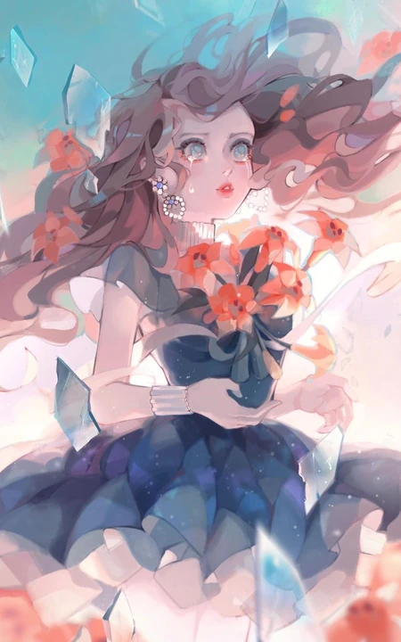 插画师动漫女性角色手绘图片，画面太唯美
