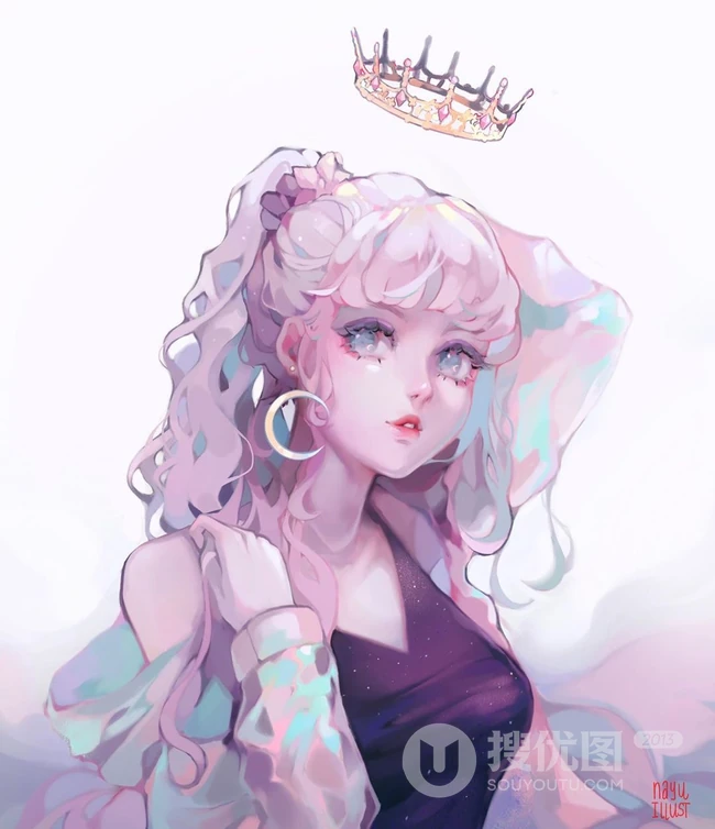 插画师动漫女性角色手绘图片，画面太唯美